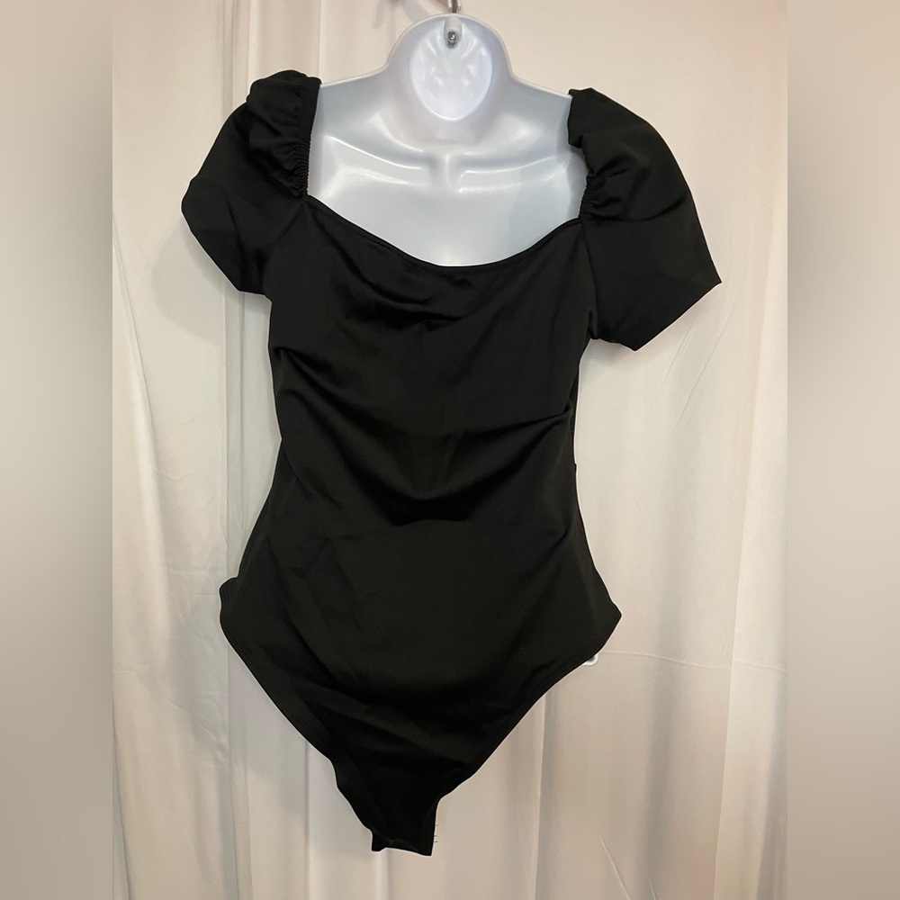 Women’s SOLYHUX black short sleeve bodysuit size M - Picture 6 of 8